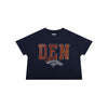 Denver Broncos NFL Womens Rhinestone Logo Crop Top (PREORDER - SHIPS LATE SEPTEMBER)