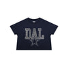 Dallas Cowboys NFL Womens Rhinestone Logo Crop Top (PREORDER - SHIPS MID SEPTEMBER)