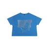 Detroit Lions NFL Womens Rhinestone Logo Crop Top (PREORDER - SHIPS MID SEPTEMBER)