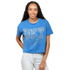 Detroit Lions NFL Womens Rhinestone Logo Crop Top (PREORDER - SHIPS MID SEPTEMBER)