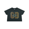 Green Bay Packers NFL Womens Rhinestone Logo Crop Top (PREORDER - SHIPS MID SEPTEMBER)