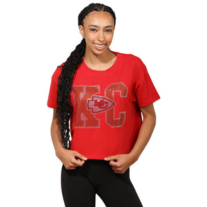 Kansas City Chiefs NFL Womens Rhinestone Logo Crop Top