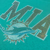 Miami Dolphins NFL Womens Rhinestone Logo Crop Top (PREORDER - SHIPS MID SEPTEMBER)