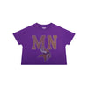 Minnesota Vikings NFL Womens Rhinestone Logo Crop Top (PREORDER - SHIPS LATE SEPTEMBER)