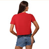 New York Giants NFL Womens Rhinestone Logo Crop Top (PREORDER - SHIPS LATE SEPTEMBER)