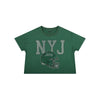New York Jets NFL Womens Rhinestone Logo Crop Top (PREORDER - SHIPS LATE SEPTEMBER)