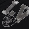 Las Vegas Raiders NFL Womens Rhinestone Logo Crop Top (PREORDER - SHIPS MID SEPTEMBER)