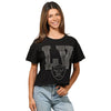 Las Vegas Raiders NFL Womens Rhinestone Logo Crop Top (PREORDER - SHIPS MID SEPTEMBER)