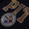 Pittsburgh Steelers NFL Womens Rhinestone Logo Crop Top (PREORDER - SHIPS MID SEPTEMBER)