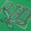Philadelphia Eagles NFL Womens Kelly Green Rhinestone Logo Crop Top (PREORDER - SHIPS MID SEPTEMBER)