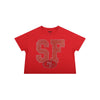 San Francisco 49ers NFL Womens Rhinestone Logo Crop Top (PREORDER - SHIPS MID SEPTEMBER)
