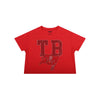 Tampa Bay Buccaneers NFL Womens Rhinestone Logo Crop Top (PREORDER - SHIPS LATE SEPTEMBER)