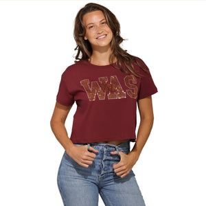 Washington Commanders NFL Womens Rhinestone Logo Crop Top