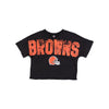 Cleveland Browns NFL Womens Distressed Wordmark Crop Top