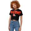 Cleveland Browns NFL Womens Distressed Wordmark Crop Top