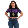 Minnesota Vikings NFL Womens Distressed Wordmark Crop Top