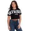 New England Patriots NFL Womens Distressed Wordmark Crop Top