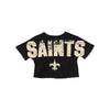 New Orleans Saints NFL Womens Distressed Wordmark Crop Top