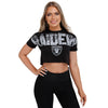 Las Vegas Raiders NFL Womens Distressed Wordmark Crop Top