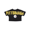 Pittsburgh Steelers NFL Womens Distressed Wordmark Crop Top