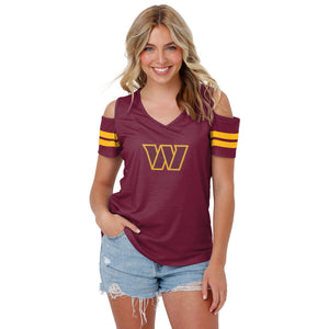 Washington Commanders NFL Womens Cold Shoulder T-Shirt