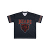 Chicago Bears NFL Womens Rhinestone Logo Oversized V-Neck Mesh T-Shirt (PREORDER - SHIPS MID SEPTEMBER)