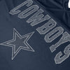 Dallas Cowboys NFL Womens Rhinestone Logo Oversized V-Neck Mesh T-Shirt (PREORDER - SHIPS MID SEPTEMBER)