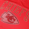 Kansas City Chiefs NFL Womens Rhinestone Logo Oversized V-Neck Mesh T-Shirt (PREORDER - SHIPS MID SEPTEMBER)
