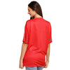 Kansas City Chiefs NFL Womens Rhinestone Logo Oversized V-Neck Mesh T-Shirt (PREORDER - SHIPS MID SEPTEMBER)
