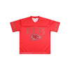 Kansas City Chiefs NFL Womens Rhinestone Logo Oversized V-Neck Mesh T-Shirt (PREORDER - SHIPS MID SEPTEMBER)