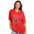 Kansas City Chiefs NFL Womens Rhinestone Logo Oversized V-Neck Mesh T-Shirt (PREORDER - SHIPS MID SEPTEMBER)