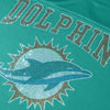 Miami Dolphins NFL Womens Rhinestone Logo Oversized V-Neck Mesh T-Shirt (PREORDER - SHIPS MID SEPTEMBER)