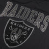 Las Vegas Raiders NFL Womens Rhinestone Logo Oversized V-Neck Mesh T-Shirt