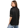 Pittsburgh Steelers NFL Womens Rhinestone Logo Oversized V-Neck Mesh T-Shirt (PREORDER - SHIPS MID SEPTEMBER)