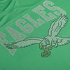 Philadelphia Eagles NFL Womens Kelly Green Rhinestone Logo Oversized V-Neck Mesh T-Shirt (PREORDER - SHIPS MID SEPTEMBER)
