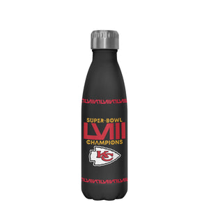 Kansas City Chiefs NFL Super Bowl LVIII Champions Black Diamond 17 oz Stainless Steel Bottle