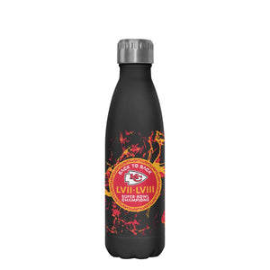 Kansas City Chiefs NFL Super Bowl LVIII Champions Black Marble 17 oz Stainless Steel Bottle