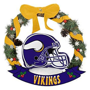 Minnesota Vikings NFL 20" Holiday Helmet Door Wreath