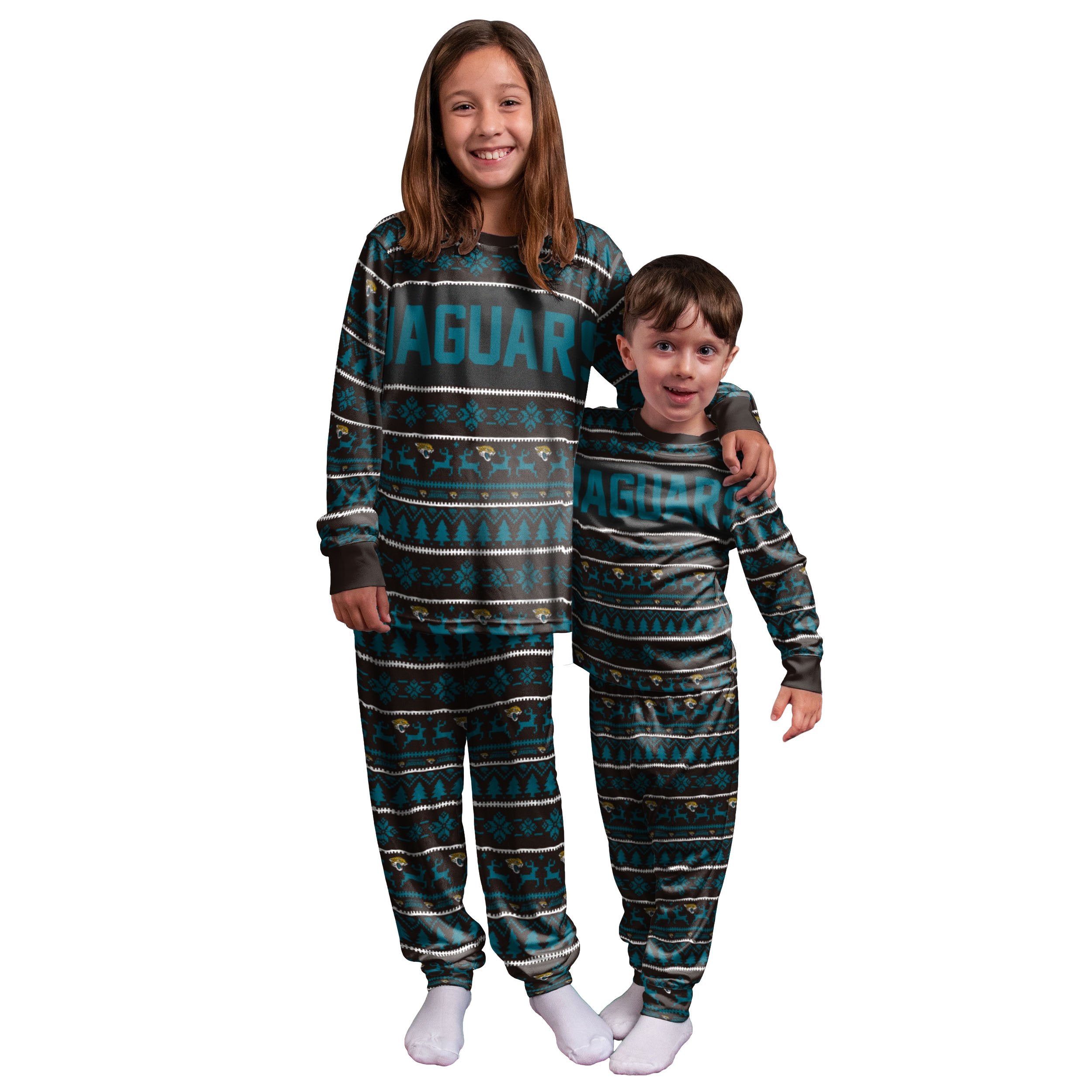 Women's FOCO Black Jacksonville Jaguars Holiday Ugly Pajama Set