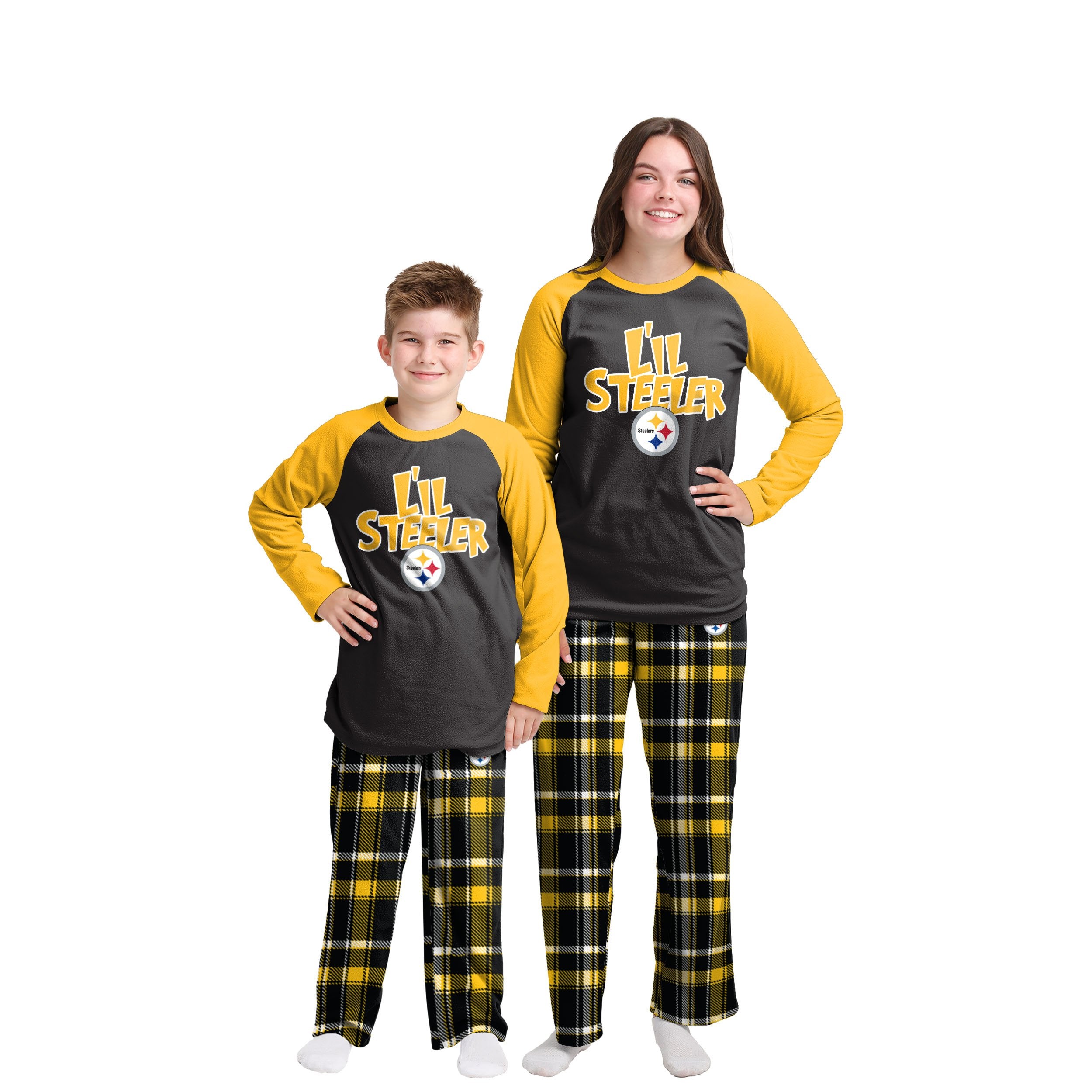 Pittsburgh Steelers NFL Plaid Family Holiday Pajamas