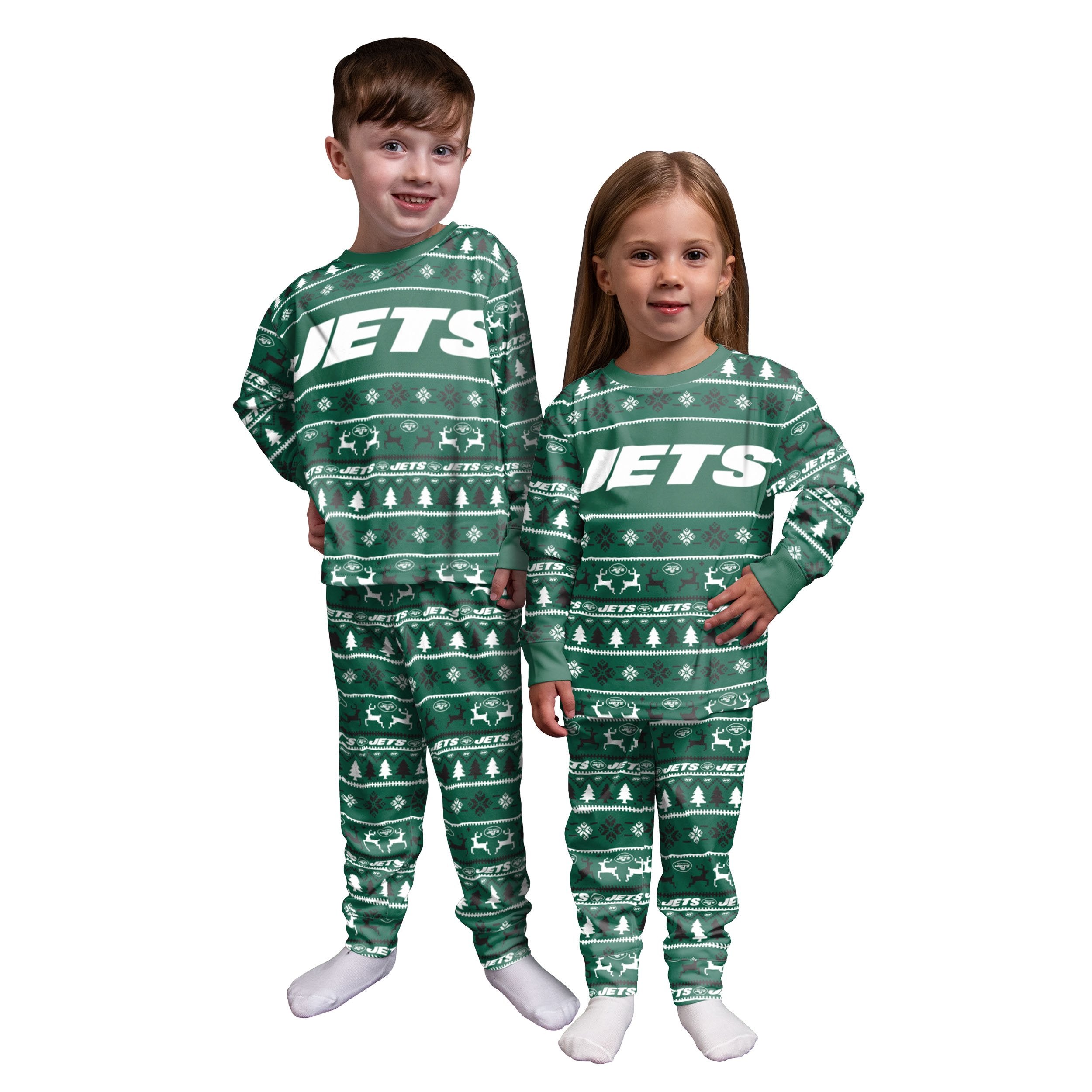 New York Jets Infant Family Holiday Pajamas FOCO