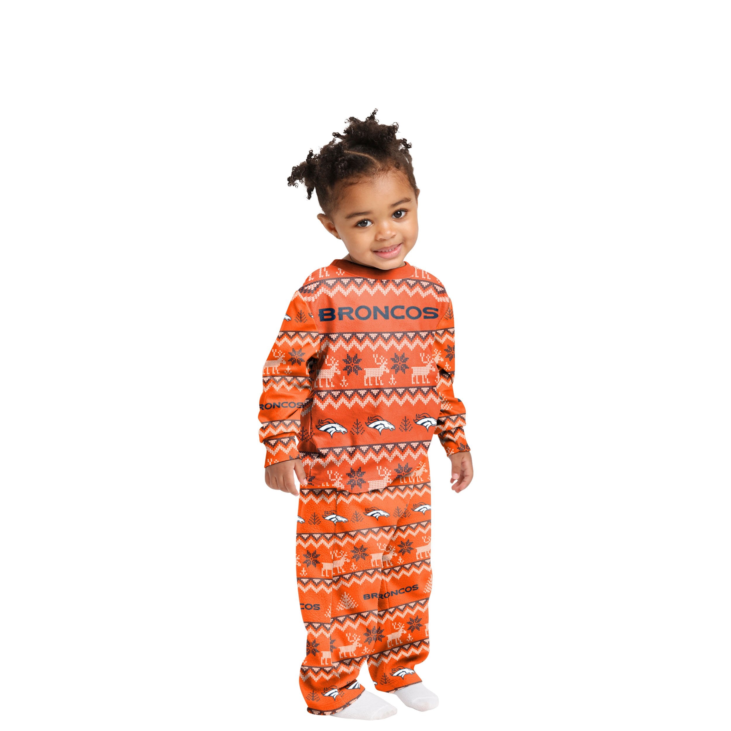 Women's FOCO Orange Cleveland Browns Ugly Pajama Set