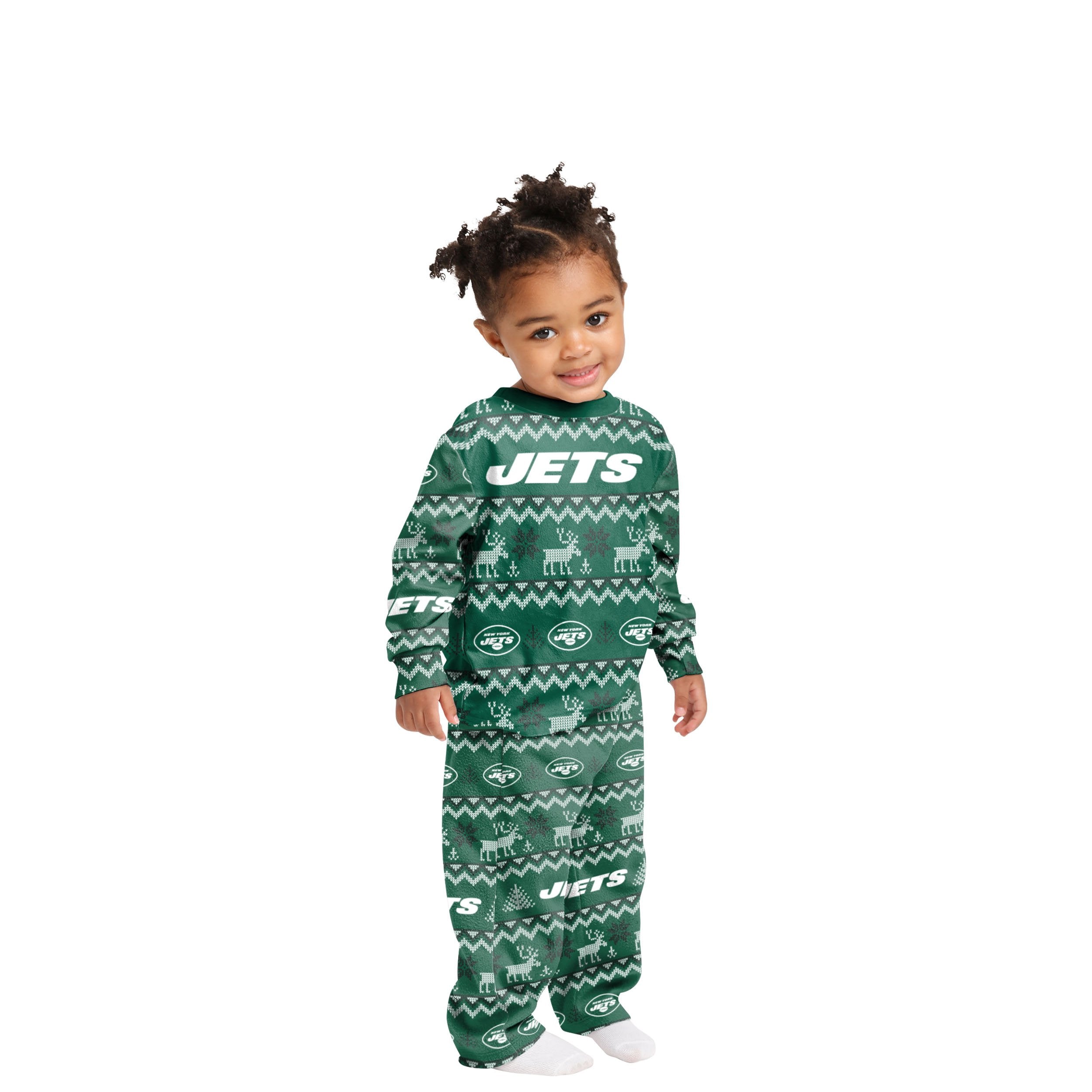 New York Jets NFL Ugly Pattern Family Holiday Pajamas