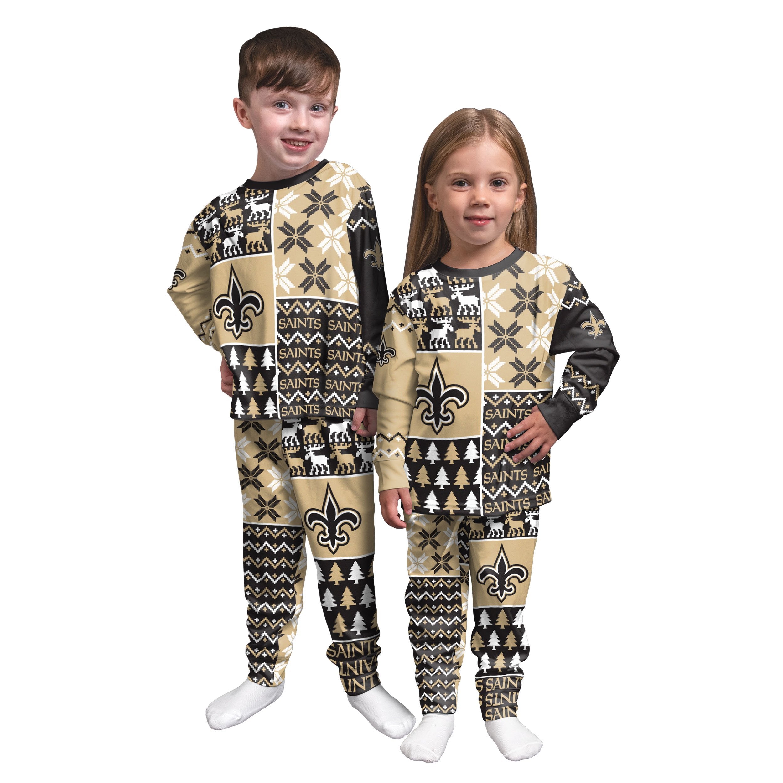 Las Vegas Raiders NFL Busy Block Family Holiday Pajamas