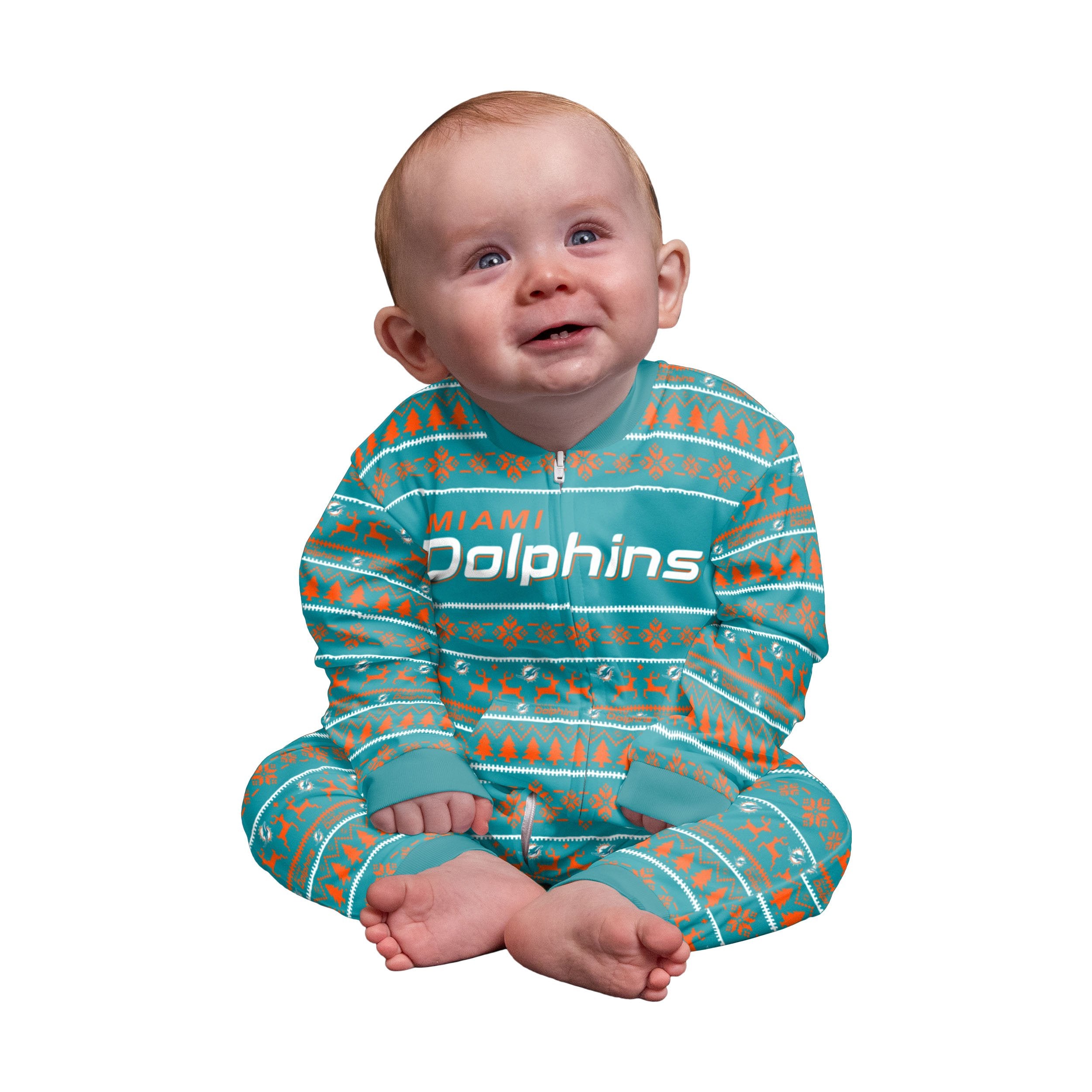 Miami Dolphins Fins Up Game Day Pajamas Set - Growkoc