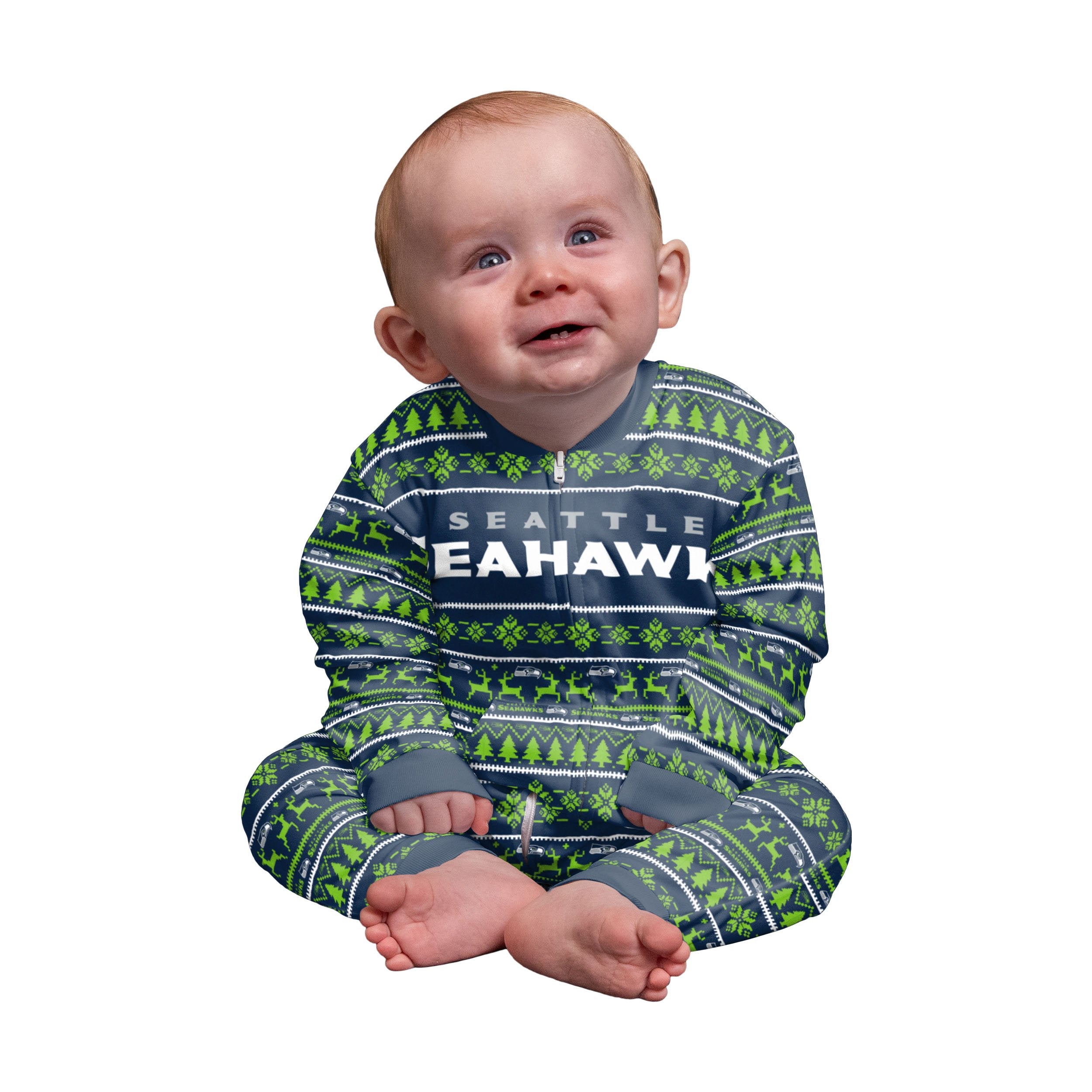 Seattle Seahawks Pajama Set Youth XS 4/5 Blue Gray NFL Kids Boys