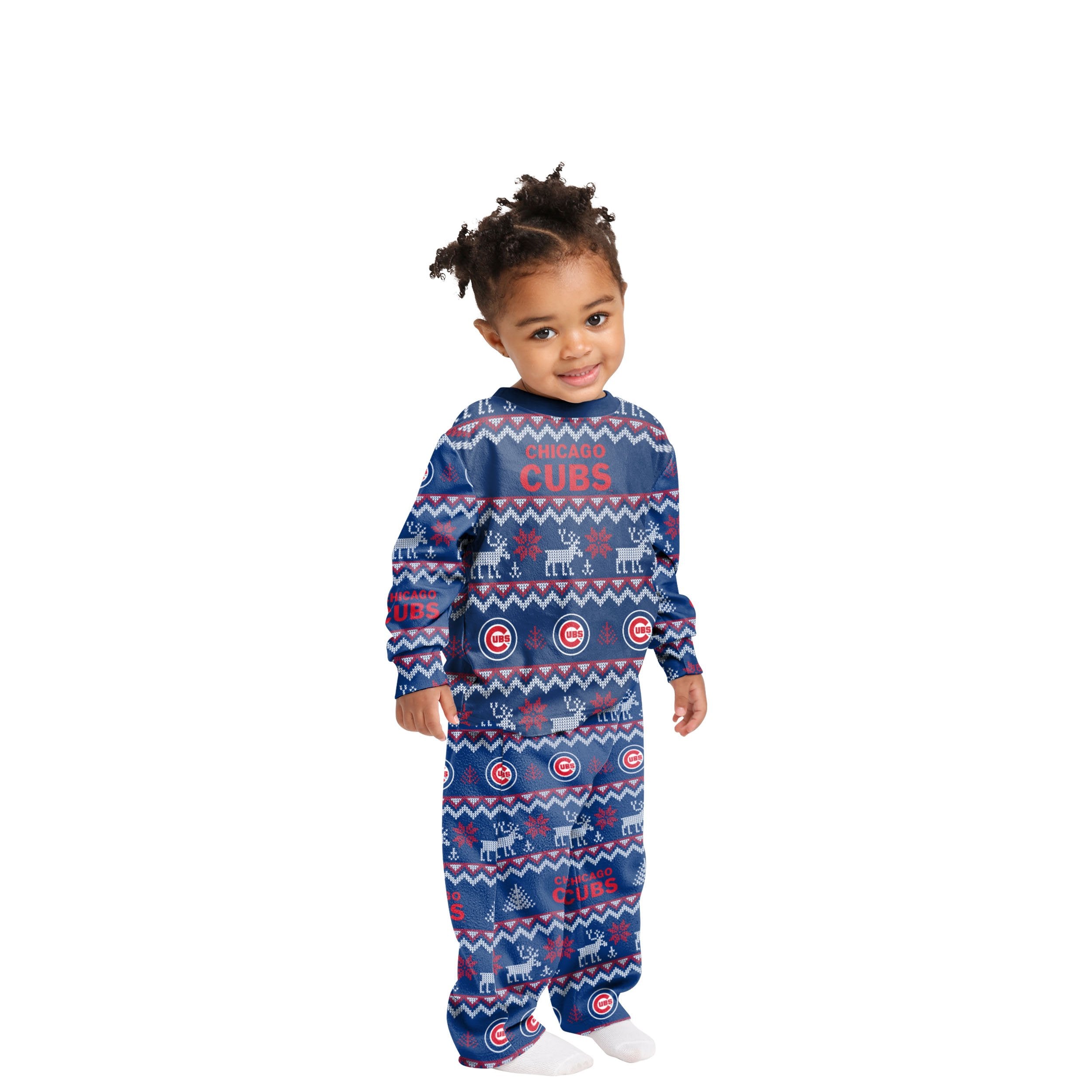 Chicago Cubs Mens Ugly Pattern Family Holiday Pajamas, Mens Size: XL