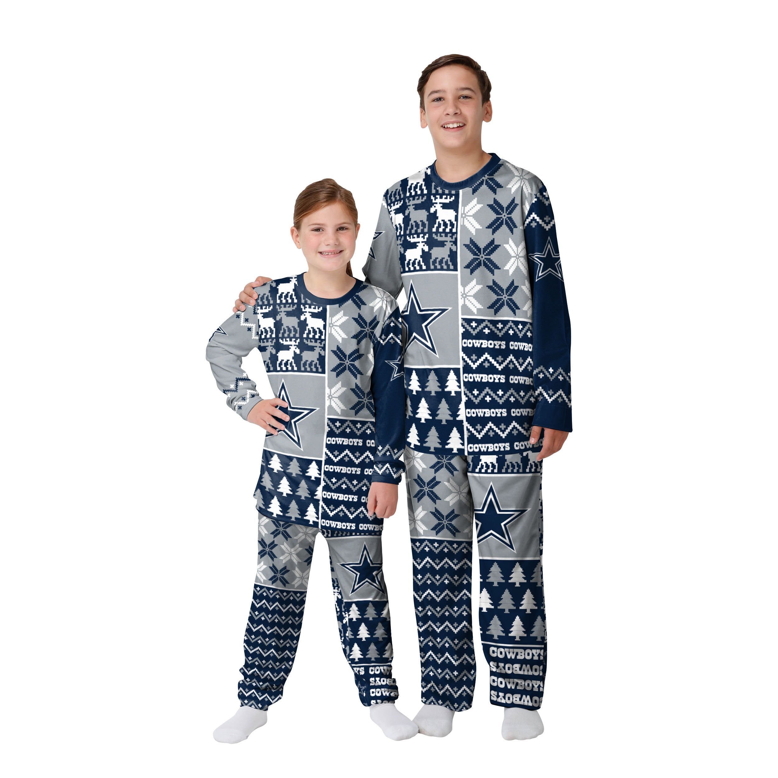 Dallas Cowboys Youth Ugly Pattern Family Holiday Pajamas