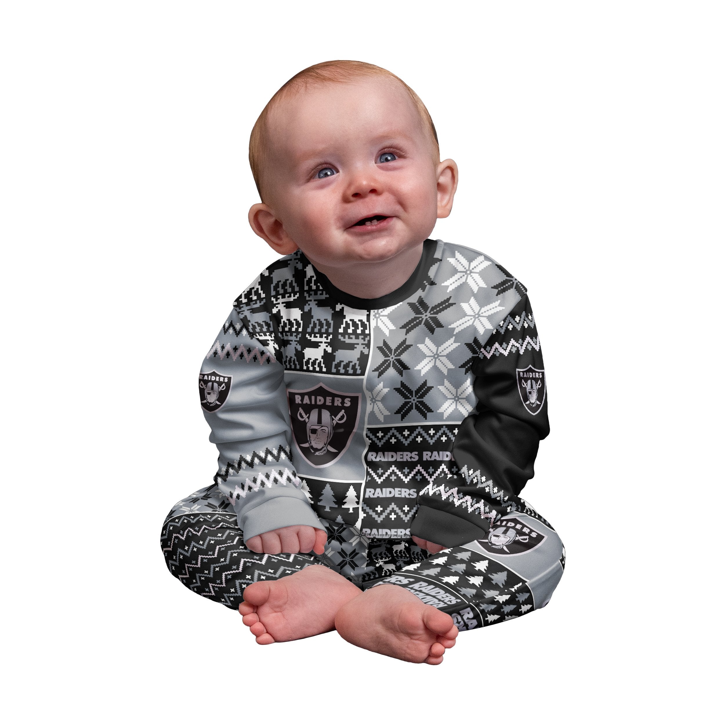 Las Vegas Raiders Cheap Xmas Pyjamas Set Gift Family - Banantees