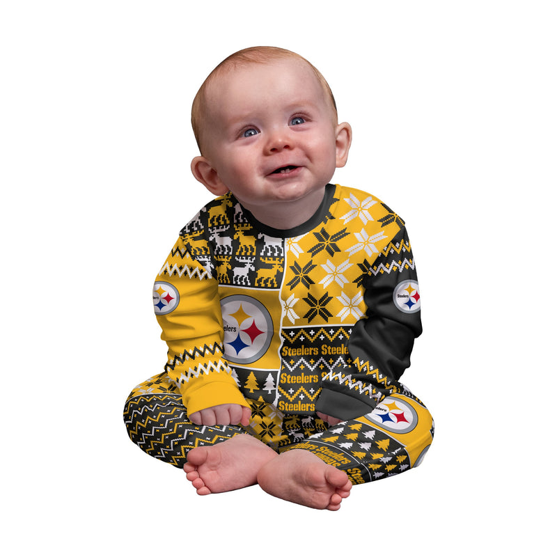 Toddler Black Pittsburgh Steelers Holiday Long Sleeve T-Shirt and